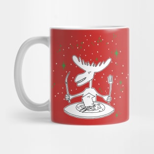 Christmas Moose eats man Mug